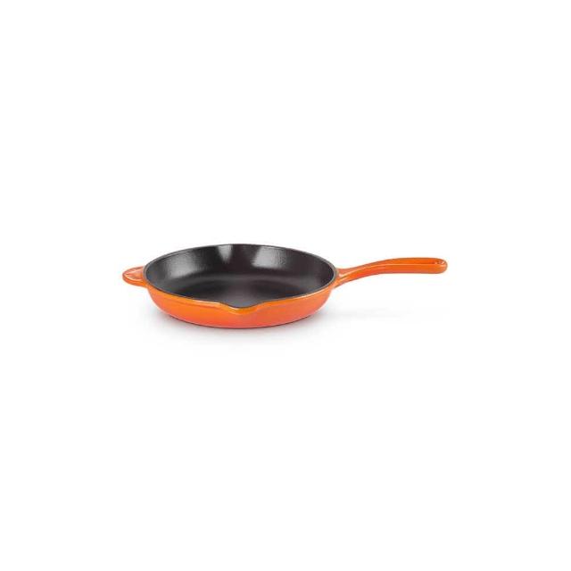 【Le Creuset】琺瑯鑄鐵圓煎盤 ( 櫻桃紅/火焰橘/迷霧灰 3色選1)