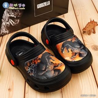 【童鞋城堡】恐龍涼鞋 酷黑花園鞋 哥吉拉(GO1509-黑)