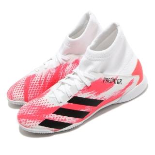 【adidas 愛迪達】足球鞋 Predator 20.3 IN 運動 女鞋 愛迪達 高筒 襪套 舒適 避震 球鞋 白 紅(EG0931)