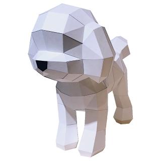 【SPICE】問創 Ask Creative DIY手作3D紙模型 禮物 擺飾-貴賓犬 白色