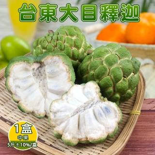 【禾鴻】台東香甜好吃大目釋迦5斤6-7顆含箱重x1盒(水果界的綠寶石)