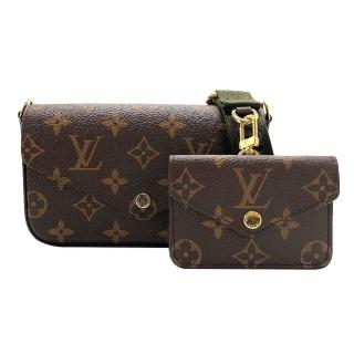 【Louis Vuitton 路易威登】FELICIE STRAP & GO 帆布提花肩帶混合式手拿/肩背包(M80091-卡其綠)