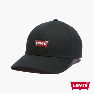 【LEVIS】男女同款 可調式環釦棒球帽 / 刺繡經典 Logo / FLEXFIT 110吸濕排汗 / 黑 人氣新品