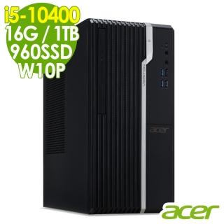 【Acer 宏碁】VS2670G 商用雙碟電腦 i5-10400/16G/960SSD+1TB/W10P/Veriton S/三年保固(十代i5六核心)