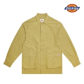 【Dickies】男款卡其色純棉府綢大口袋休閒長袖襯衫｜DK009429KHK