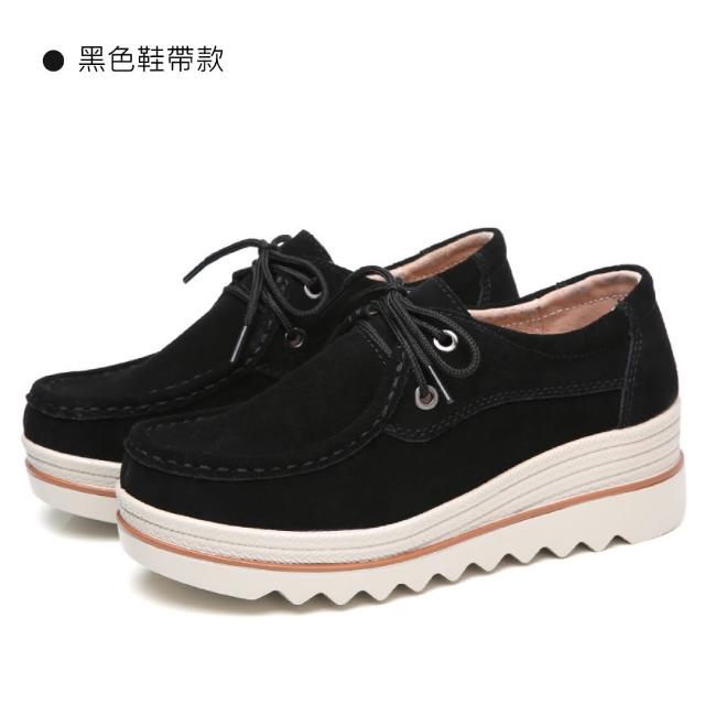 【J&H collection】磨皮軟底厚底增高休閒鞋(現+預  紅/黑/藍/杏/灰/灰鞋帶款/黑鞋帶款/杏鞋帶款)