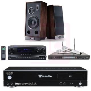 【金嗓】伴唱點歌機4TB+擴大機+無線麥克風+喇叭(CPX-900 R2+DW1+SR-928PRO+Transpuls 1000 L/R)