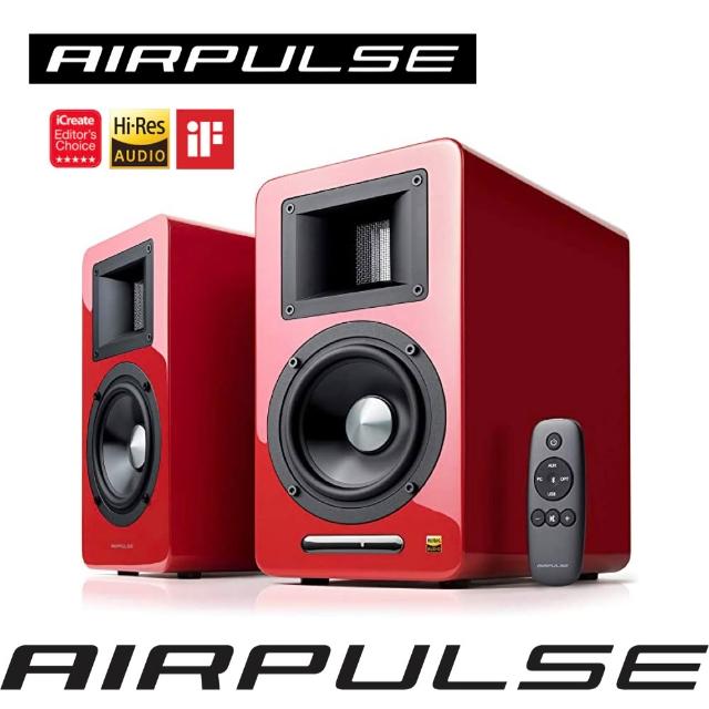 【AIRPULSE】A100 PLUS 雙聲道主動式音箱（2.0藍牙喇叭｜國際設計師 Phil Jones 設計｜Hi-Res音質認證）