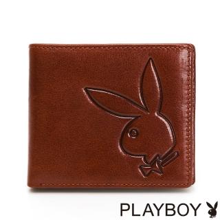 【PLAYBOY】中翻短夾 Mr. Rabbit系列(咖色)