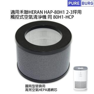 【PUREBURG】適用禾聯 HERAN HAP-80H1 2-3坪觸控式空氣清淨機  副廠濾網