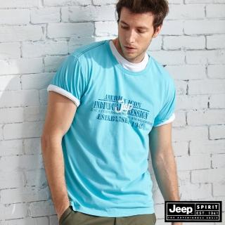 【JEEP】創意圖騰T恤(藍)