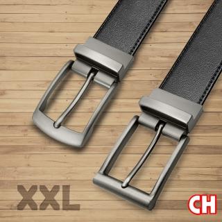 【CH-BELT 銓丞皮帶】加大尺碼XXL男加長休閒紳士皮帶腰帶(多款-黑XXL)