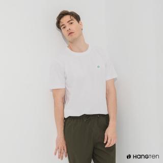 【Hang Ten】男裝-有機棉圓領腳丫短袖T恤-白