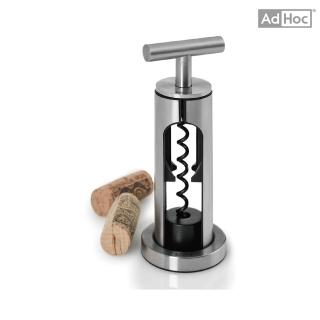 【AdHoc】不鏽鋼螺旋式開酒器  含座(紅白酒開瓶器)