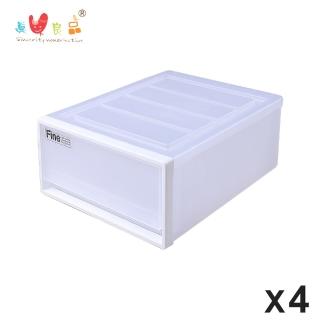 【真心良品】KEYWAY迷你雪莉單抽抽屜隔板整理箱10L-4入(MIT台灣製 無印風貼身衣物/浴室/桌上型收納置物箱)