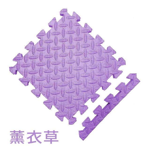 【MOMOTARO 桃太郎地墊】台灣製極厚2.5CM拼接超Q樹葉紋32x32無毒防滑巧拼地墊-附邊條(36片裝-約1坪)