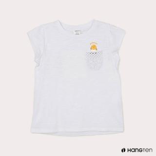 【Hang Ten】女童-Hello Kitty蕾絲口袋短袖T恤-白