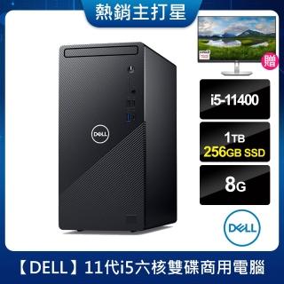 【+27型IPS螢幕】DELL 戴爾 Inspiron 3891-R2508BTW i5六核電腦(i5-11400/8G/256G SSD+1TB/Win10)