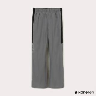 【Hang Ten】童裝-恆溫多功能-REGULAR FIT標準四向彈力吸濕快乾抗曬撞色運動長褲-灰