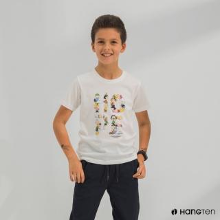 【Hang Ten】童裝-Charlie Brown前胸印花短袖T恤-米白