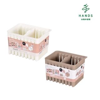 【TOKYU HANDS 台隆手創館】日本PEARL 冰箱收納盒附隔板(白/棕)