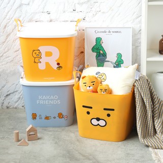 【Kakao Friends】塑膠收納籃(收納箱 玩具箱 居家收納盒 Ryan萊恩Apeach桃子)