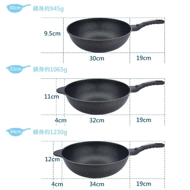 【CLARE 可蕾爾】CLARE韓式不沾炒鍋32CM-無蓋(台灣製造)