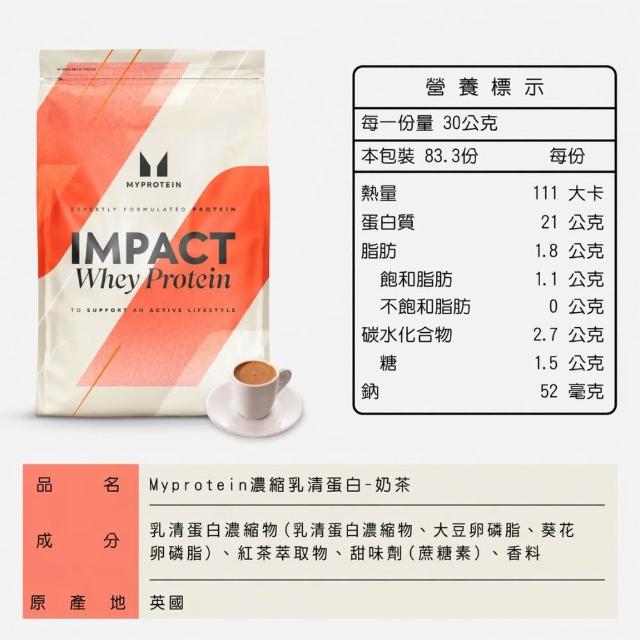 【MYPROTEIN】濃縮乳清蛋白2.5KG(多口味可選)X2