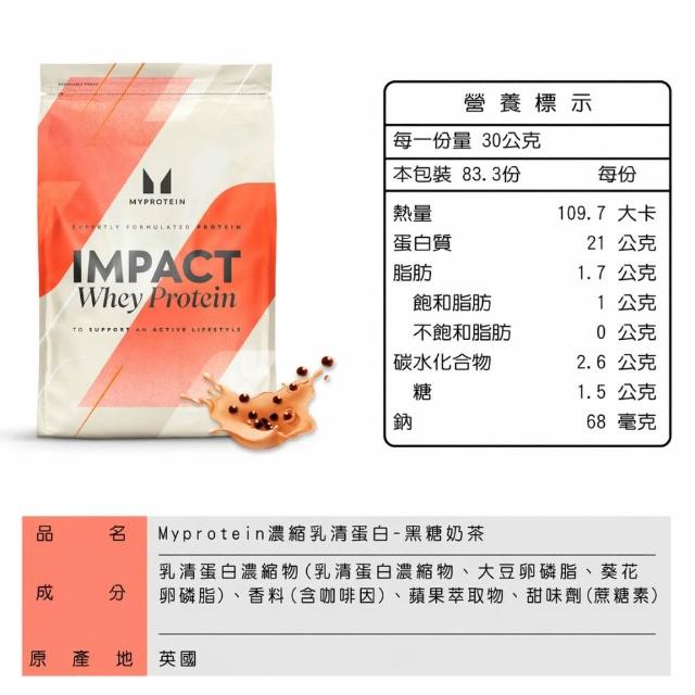 【MYPROTEIN】濃縮乳清蛋白2.5KG(多口味可選)