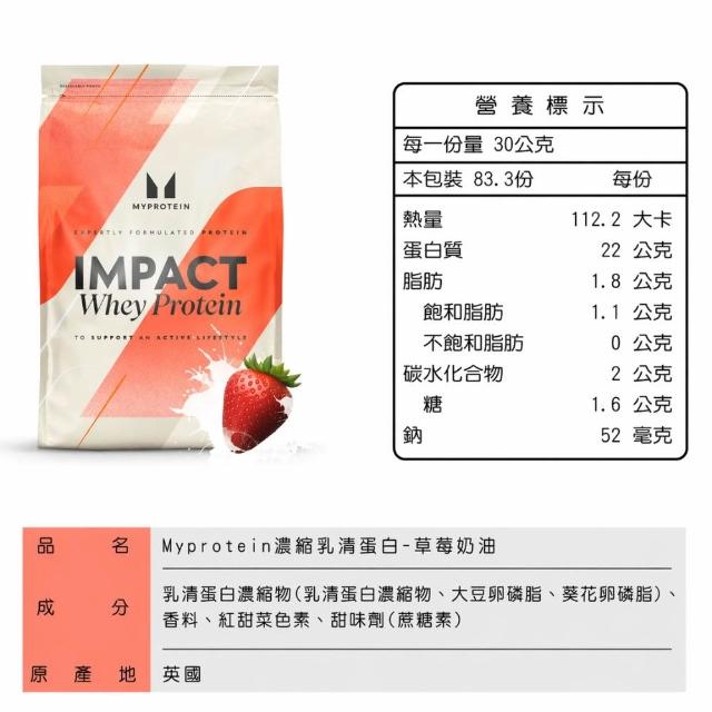 【MYPROTEIN】濃縮乳清蛋白2.5KG(多口味可選)X2