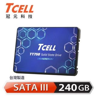 【TCELL 冠元】TT750_240GB SSD 2.5吋固態硬碟3D TLC(讀：550M/寫：480M)