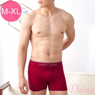 【Daima 黛瑪】通風速乾/竹炭透氣彈性貼身平口男內褲M-XXL/吸濕排汗/親膚舒適(紅色)