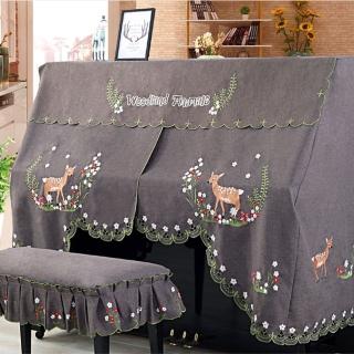 【美佳音樂】鋼琴全罩/防塵罩/鋼琴蓋布-小鹿浪漫花園 縷空刺繡系列(鋼琴全罩+單人椅罩)