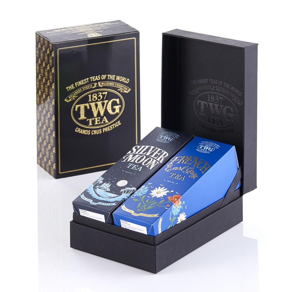 TWG Tea】時尚茶罐雙入禮盒組午夜時光之茶100g+法式伯爵茶100g(黑茶