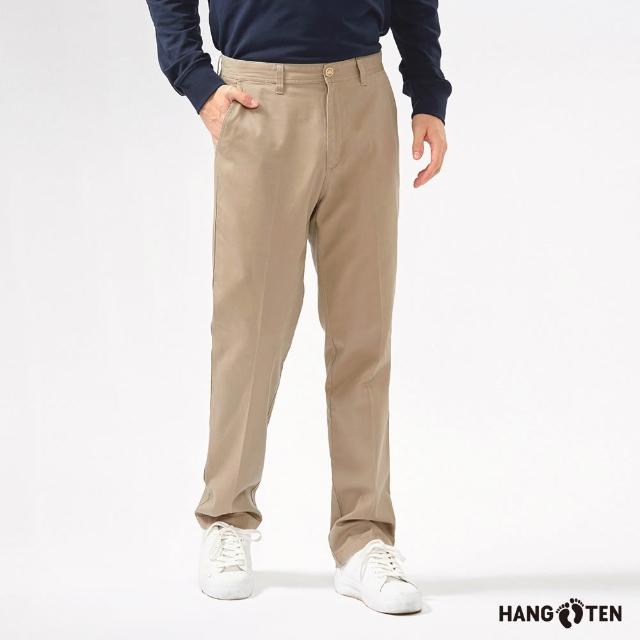 【Hang Ten】男裝-斜紋布修身/防皺直筒基本款長褲(多款選)