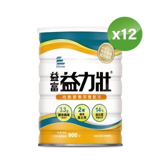 【益富】益力壯 營養均衡配方 900g*12罐(乳清蛋白+黃豆蛋白)