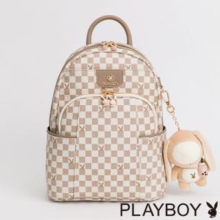 【PLAYBOY】後背包 Bubble Bunny系列(卡其色)