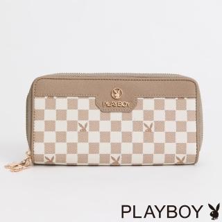 【PLAYBOY】雙ㄇ拉長夾 Bubble Bunny系列(卡其色)