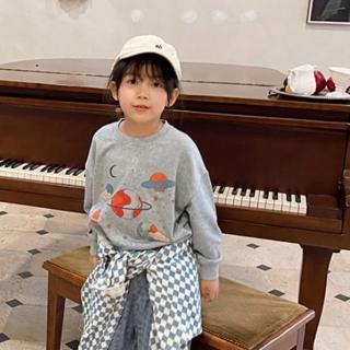 【橘魔法】宇宙星空毛圈棉長袖上衣(衛衣 大童 男童 女童 中性款 現貨 兒童 童裝)