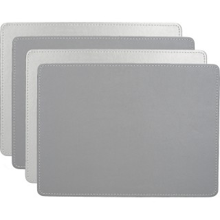 【CreativeTops】長方雙面餐墊4入(銀灰)