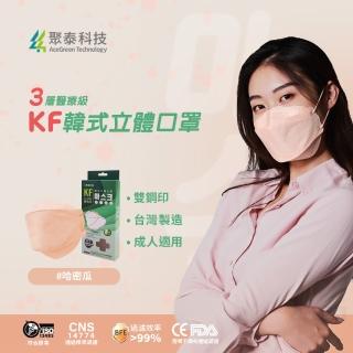 【聚泰科技】KF高效能3層醫療級 韓式立體口罩 哈密瓜(10入/盒、雙鋼印、KF94)