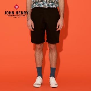 【JOHN HENRY】素面實搭休閒短褲-黑