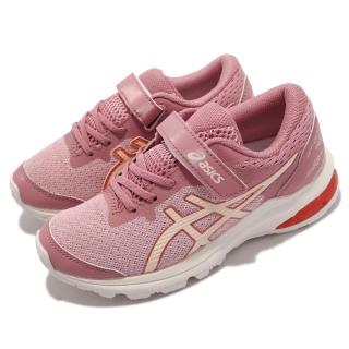 【asics 亞瑟士】慢跑鞋 GT-1000 10 PS 童鞋 亞瑟士 支撐 緩震 魔鬼氈 亞瑟膠 中童 粉 白(1014A191701)