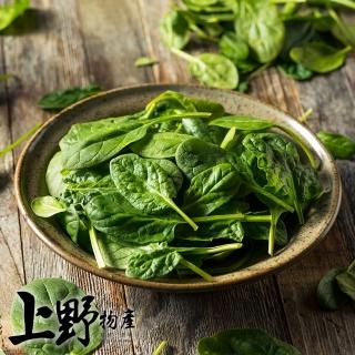 【上野物產】急速冷凍新鮮菠菜 x6包(500g±10%/包 素食 低卡 蔬菜 冷凍已切 新鮮急凍蔬菜)