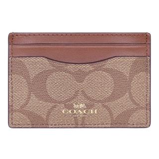 【COACH】焦糖咖啡PVC滿版LOGO卡片證件夾