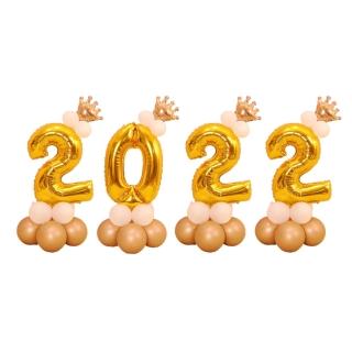 32吋金色大數字跨年氣球立柱1組(生日氣球 派對 生日派對 派對氣球 生日佈置 跨年 氣球)