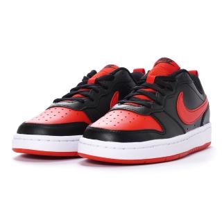 【NIKE 耐吉】NIKE COURT BOROUGH LOW 2 GS 大童 童鞋 男童 女童鞋 女款 休閒鞋 黑紅(BQ5448-007)