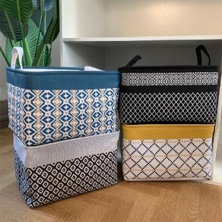 【Mega收納】北歐波希米亞布藝雜物籃 衣物收納籃(收納箱 折疊置物籃 玩具收納桶)