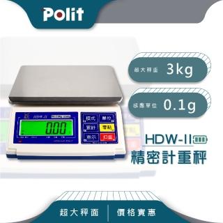 【Polit 沛禮】HDW-II計重秤 最大秤量3kg x感量0.1g(防塵套 上下限警示 簡易計數 電子秤 磅秤)