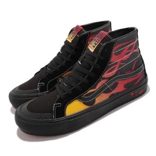 【VANS】休閒鞋 Sk8-Hi 138 Decon 男女鞋 火焰 美式風格 緩震 帆布 麂皮 黑 橘(VN0A3MV112M)